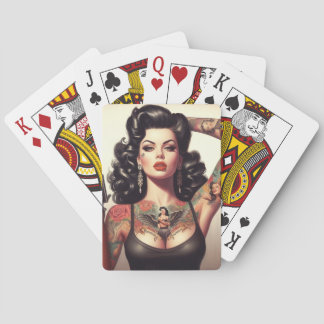 Jeu De Cartes Fille de tatouage de la vieille école