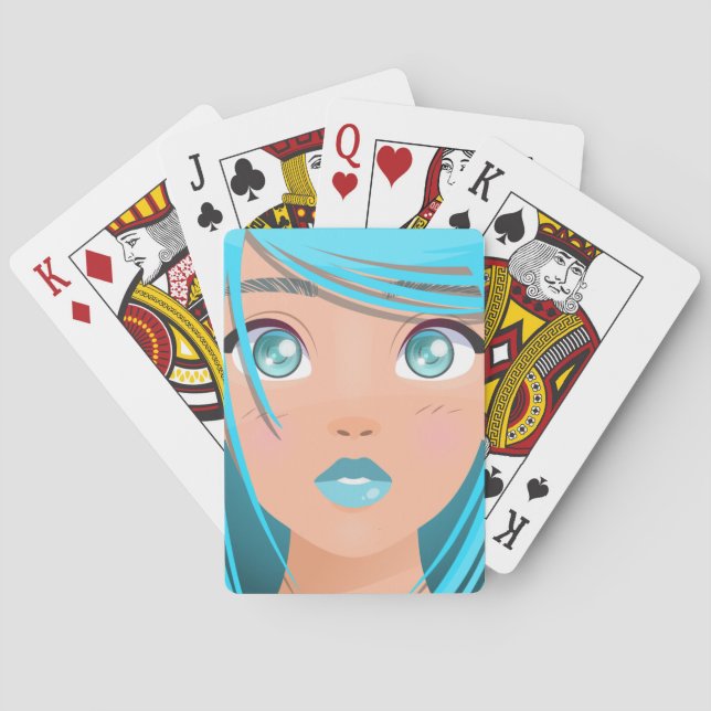JEU DE CARTES FILLE DESSIN ANIMÉ ANIME (dos)