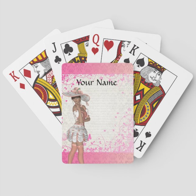 Jeu De Cartes fille d'été rose (dos)