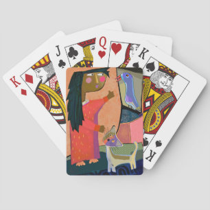 Jeu De Cartes Fille et chats mignons Jouer des cartes