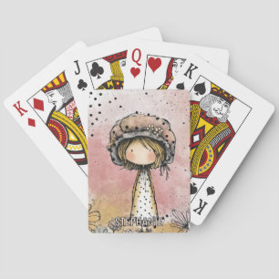 Jeu De Cartes Fille Fantaisiste Aquarelle aux Accents Floraux (7