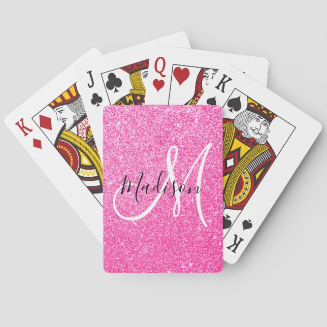 Jeu De Cartes Fille Glam Hot rose Parties scintillant étincelles (dos)