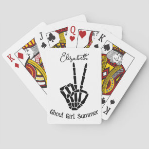 Jeu De Cartes Fille goule été Squelette Signe de paix Personnali