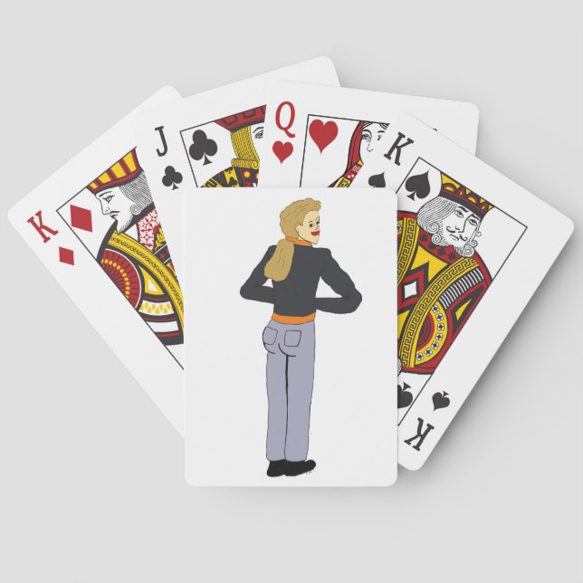 Jeu De Cartes fille jouant aux cartes (dos)