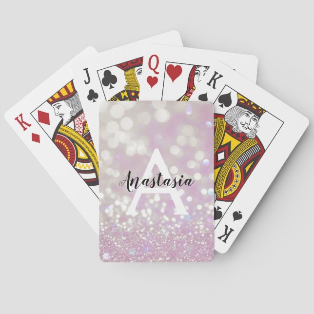 Jeu De Cartes Fille Lilac Shimmer Parties scintillant Étincelles (dos)