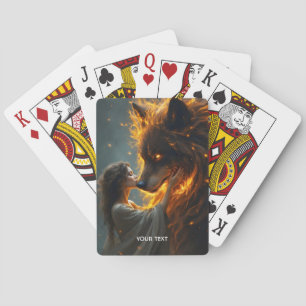 Jeu De Cartes Fille Loup Mignonne Fantastique Feu