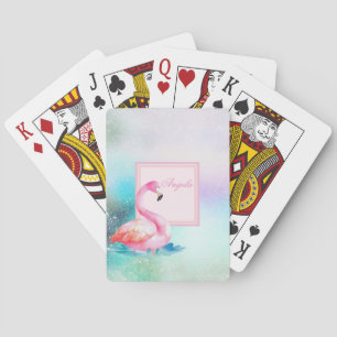 Jeu De Cartes Fille moderne coloré, Flamants roses adorables