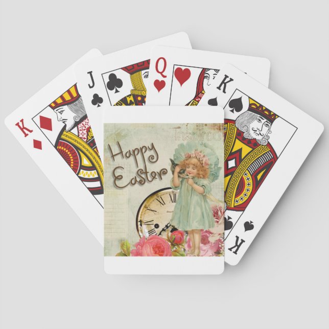 Jeu De Cartes fille pâques heureuse (dos)