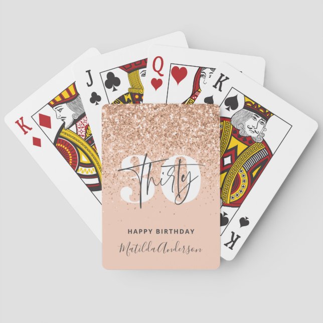 Jeu De Cartes Fille parties scintillant scintillante moderne 30e (dos)