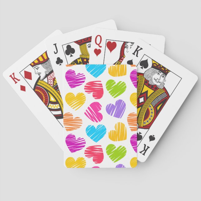 Jeu De Cartes Fille pastel amour coeur motif (dos)
