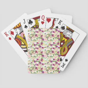 Jeu De Cartes Fille Rose Peach Purple Burgundy Aquarelle Florale