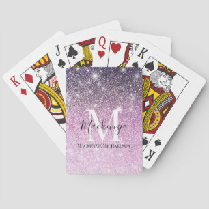 Jeu De Cartes Fille rose violet Ombre Parties scintillant Nom du