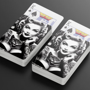 Jeu De Cartes Fille tatouée alternative old school