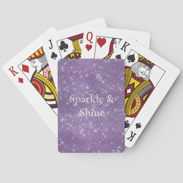 Jeu De Cartes Fille violette brillante étincelante (dos)