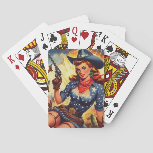 Jeu De Cartes Filles de l'Ouest rétro (dos)