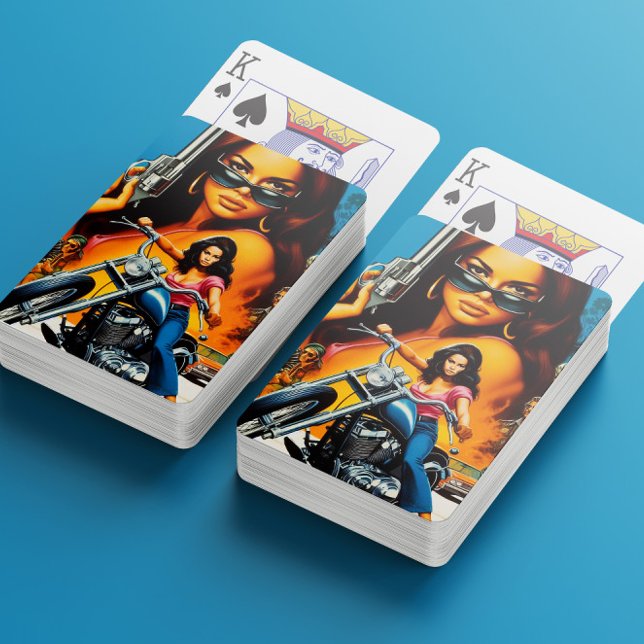 Jeu De Cartes Filles de motard rétro (Créateur téléchargé)