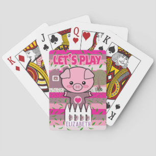Jeu De Cartes Filles Piggy Jouons un nom modifiable
