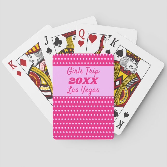 Jeu De Cartes Filles Week-end Joli Pink Polka Point Meilleur Voy (dos)