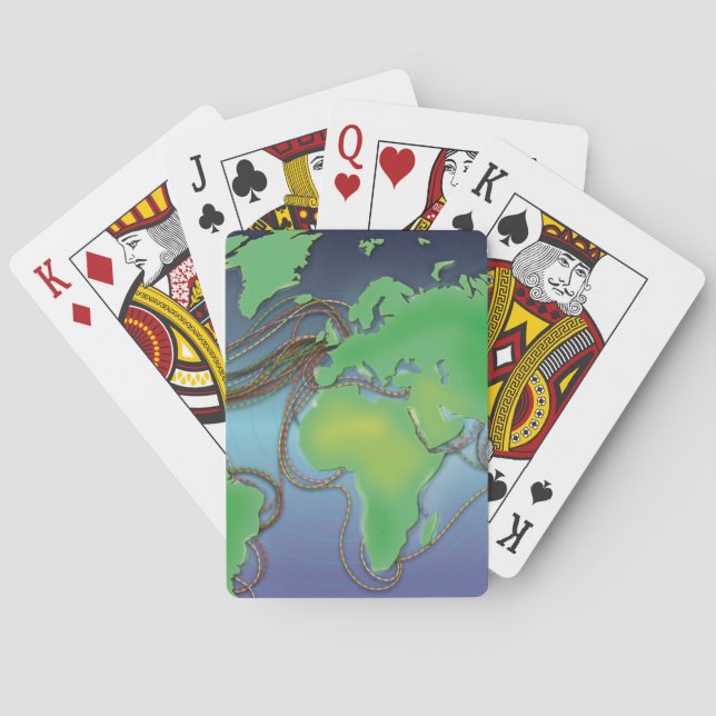 Jeu De Cartes Fils du monde - Câbles sous-marins (dos)