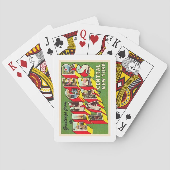 Jeu De Cartes Finger Lakes New York New York Grande lettre Carte (dos)