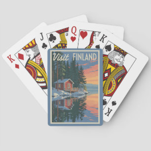 Jeu De Cartes Finlande Lake Travel Art Vintage