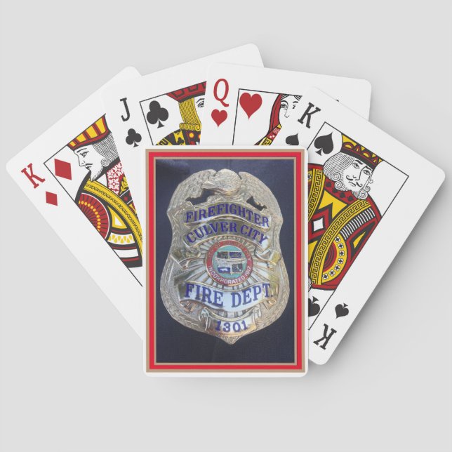Jeu De Cartes FIREFIGHTER CULVER CITY FIRE DEPT.badge (dos)