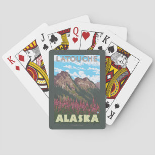 Jeu De Cartes Fireweed et montagnes - Latouche, Alaska
