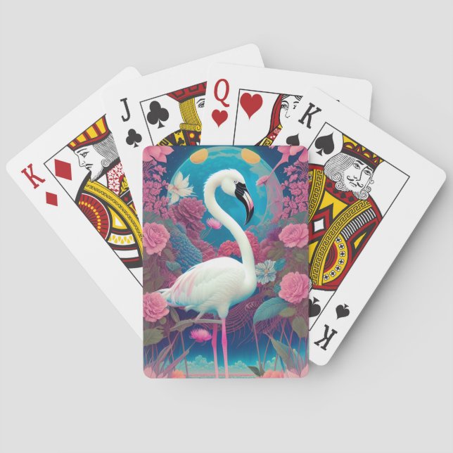 Jeu De Cartes flamant blanc majestueux (dos)