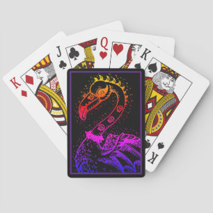 JEU DE CARTES FLAMANT ROCKER PUNK GOTH, CRÂNES, CHEVEUX POINTUS