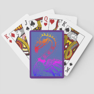 JEU DE CARTES FLAMANT ROCKER PUNK GOTH, CRÂNES, CHEVEUX POINTUS