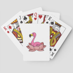 Jeu De Cartes Flamant rose à fleur de Lotus