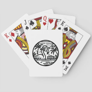 Jeu De Cartes Flamant rose à l'écoute de la musique - Vibes trop