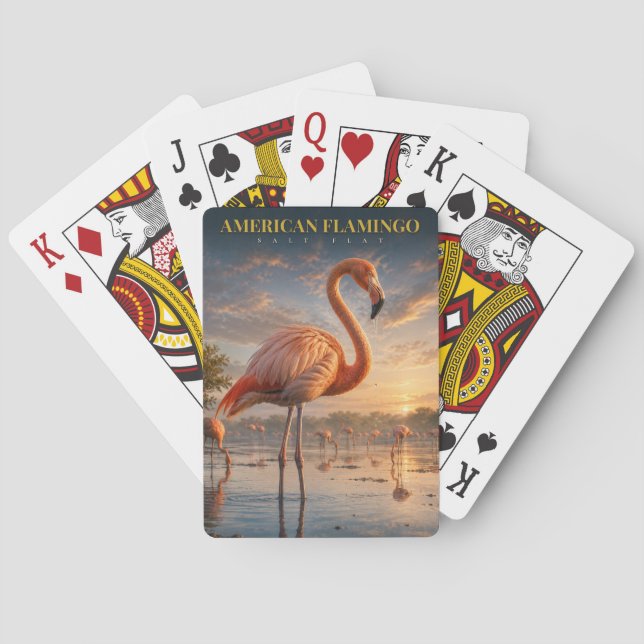 Jeu De Cartes Flamant rose de lagon côtier ANIMALS Poker (dos)