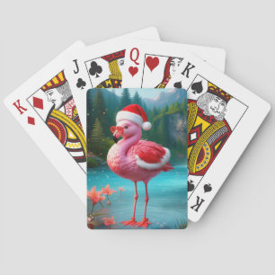 Jeu De Cartes Flamant rose de Noël Comme Père Noël-47475