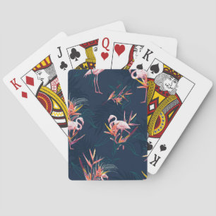 Jeu De Cartes Flamant rose hawaïen : oeuvre Vintage tropicale