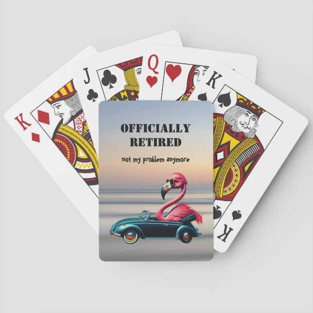 Jeu De Cartes Flamant rose rose officiellement retraité en conve (dos)