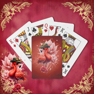 Jeu De Cartes Flamant rose Steampunk - Imaginaire Digital Artwor