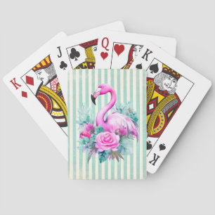 Jeu De Cartes Flamant rose vintage Tropical Rose