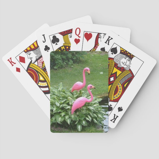 Jeu De Cartes Flamants roses ROSE jouant aux cartes (dos)