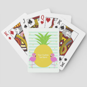 Jeu De Cartes Flamants roses Tropiques Texte Personnalisé
