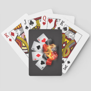 Jeu De Cartes Flame Poker Casino Noir