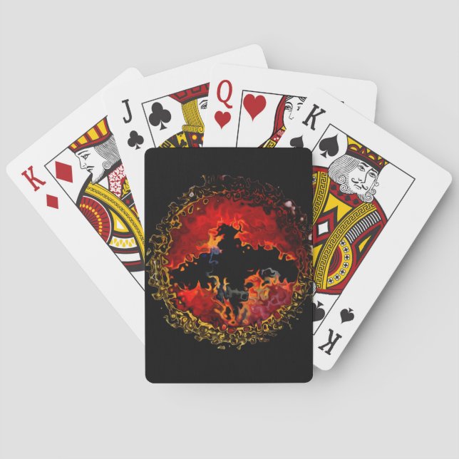 Jeu De Cartes Flames de Bat Art Éffrayant (dos)