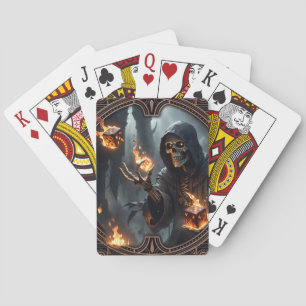 Jeu De Cartes Flames gothiques, gardienne des dés brûlants.