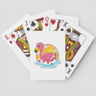 Jeu De Cartes Flamingo at Swimming with Lifebuoy