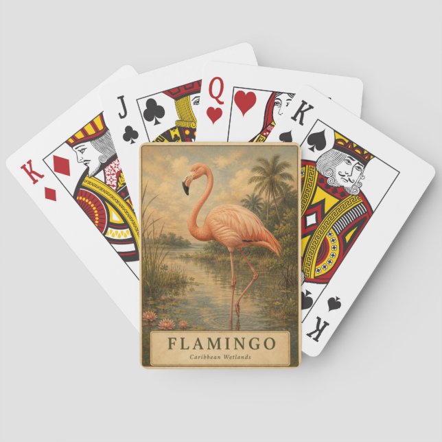 Jeu De Cartes Flamingo Caribbean Wetlands VINTAGE (dos)