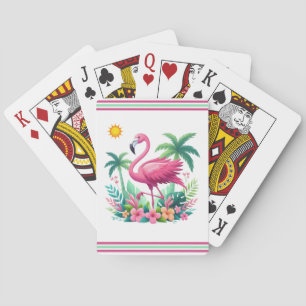 Jeu De Cartes Flamingo rose tropicale/Floride