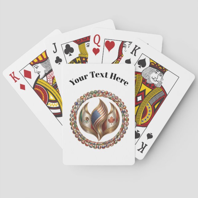 Jeu De Cartes Flamme de l'unité internationale avec emblème de d (dos)