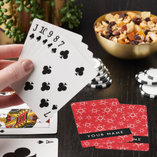Jeu De Cartes Flammes de neige rouges et blanches, Votre nom, Pe