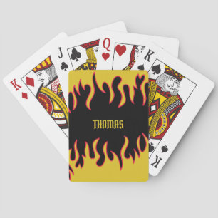 Jeu De Cartes Flammes Jaune, Rouge et Noir Personnalisées