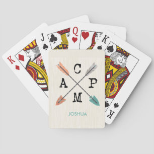 Jeu De Cartes Flèches de nom personnalisé de camp sur motif de b